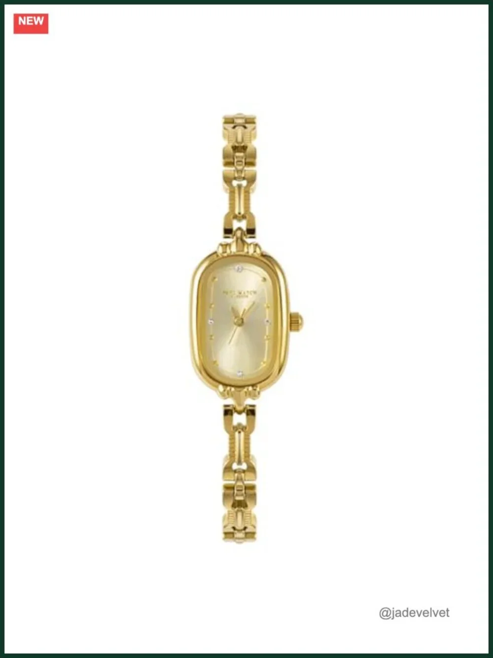 Vintage Gold Oval Dainty Bracelet Watch Japanese Quartz Stainless Steel